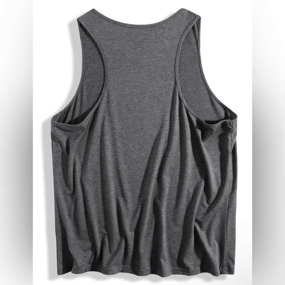 Gray Tank Top with Red Boxing Gloves Graphic - Picture 2 of 5
